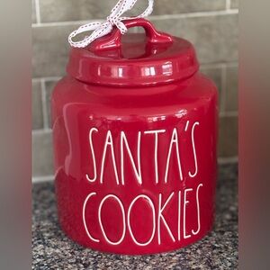 Rae Dunn “SANTA’S COOKIES” ceramic  Cookie Jar